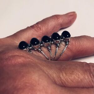Black Onyx Stamped 925 Sterling Silver Ring